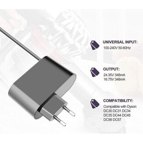 Ladegerät kompatibel mit Dyson DC30 DC31 DC34 DC35 DC44 DC45 DC56 DC57 – 16,75 V/24,35 V Staubsauger-Akku