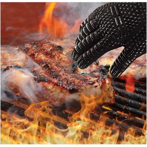 Gants de Barbecue - Universel - Résistant à 800°C - Antidérapants - Silicone Ignifuge (1/4)