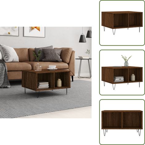 Couchtisch Braun Eichen-Optik 60x50x36,5 cm Holzwerkstoff - Couchtisch - Wohnzimmerstil - Holzmöbel - Eiche Optik - Stauraum (1/5)