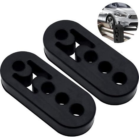 Soporte para tubo de escape de coche, soporte de escape de coche de 2 piezas, soporte universal de goma para silenciador de escape de coche (1/5)