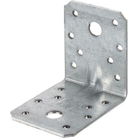 Lot de 12 Équerres Métalliques Galvanisées 70 x 70 x 55 mm pour Charpente, Menuiserie et Fixation Murale (1/5)
