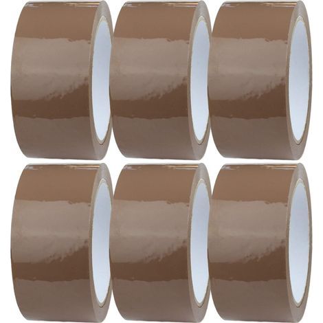 6 x Rouleau de Ruban Adhésif Marron 50mm x 70m Ruban Adhésif d'emballage pour des Boîtes, des Envois, Déménagement Ruban Adhésif pour Colis & Emballage (1/4)
