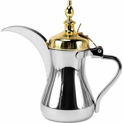 Orientalische Kaffeemaschine, für den Herd geeignet, 700 ml, Chrom mit goldenem Deckel (1/5)