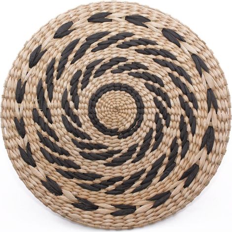 Sous-assiette décorative en herbe tressée, diam. 40 cm (lot de 3)