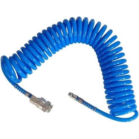 Compressed air hose, PU compressor hose, explosion-proof pneumatic hose with 1/4" connection, diameter 5 × 8 mm, for gas transport (blue) (1/4)