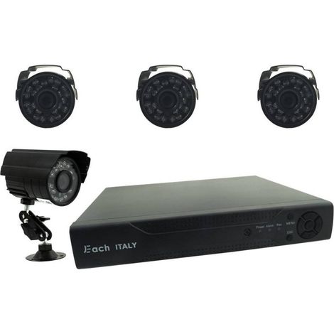 Trade Shop - VIDEOÜBERWACHUNG DVR KIT HDMI 4 KAMERAS IR 4 KANÄLE BNC KOMPLETT 5504H-4-B - (1/5)