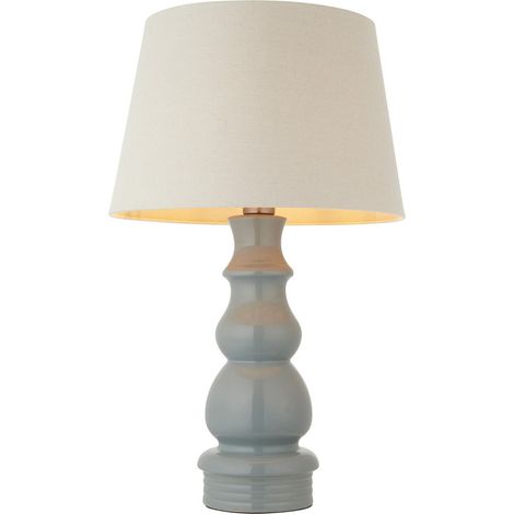 Lampe table céramique bleu-gris abat ivoire E27 Endon (1/5)