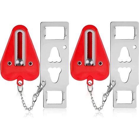 Set mit 2 tragbaren Türschlössern für mehr Sicherheit in Häusern und Wohnungen.