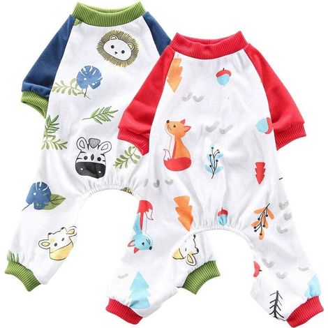 Lot de 2 pyjamas pour chien (Lion+Renard)(L)-Fei Yu