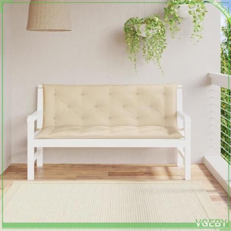 Coussin de banc - FAFEISY - 361700 - Beige 150x50x7 cm - Lot de 2 - Tissu Oxford résistant à l'eau (1/5)