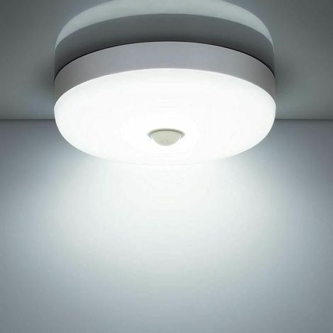 Plafoniera a LED Dontodent con sensore di movimento, 12 W, 1500 lm, 6500 K bianco freddo, impermeabile IP56, plafoniera a LED rotonda per uso interno ed esterno, scale, bagno, garage, corridoio (1/5)