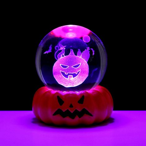 Lampe Citrouille - Veilleuse En Verre Pour Bureau Chambre Décoration Halloween - 1 Unité