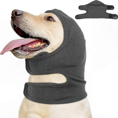 Hoodie chien ajustable anti-anxiété avec capuche oreilles, enveloppement doux insonorisant pour feux d'artifice, toilettage et visites vétérinaire, coupe confortable, gris. (1/5)