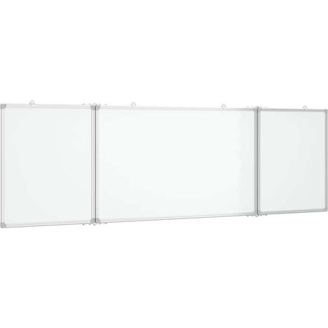 Tableau blanc magnétique pliable 160x50x1,7 cm aluminium