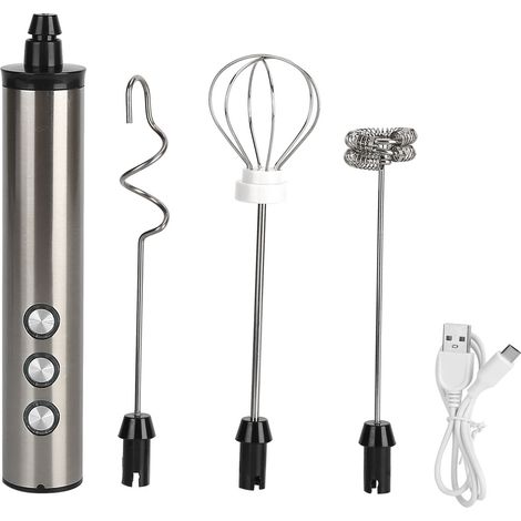 Wiederaufladbarer Milchaufschäumer aus Edelstahl mit USB-Anschluss, elektrischer Mixer für die Küche (1/5)