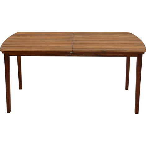Miliboo – Table de jardin extensible rectangulaire en acacia massif L160-210 cm – 6 à 10 places – H76 cm – Système de rallonge papillon (1/5)
