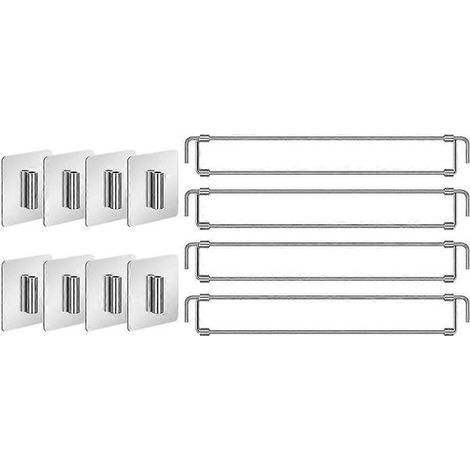 Lot de 4 barres de tension réglables en acier inoxydable pour réfrigérateur de camping-car (12,44 à 22,63 pouces). Accessoires inclus. (1/5)