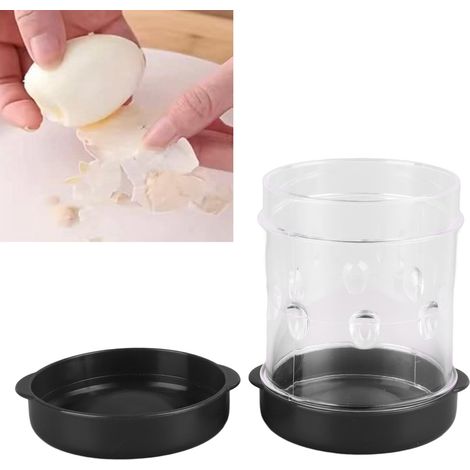 Éplucheur d'œufs automatique à manivelle, séparateur de coquilles d'œufs, ustensile de cuisine noir (1/5)