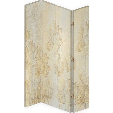 Paravento bilaterale 360, Fiori d'oro - 145x170 (1/5)