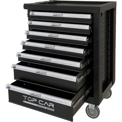 Servante d'atelier complète 7 tiroirs noir mat TOPCAR - 250 pièces - Ce produit de marque TOPCAR est neuf. (1/3)