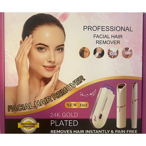 TrAdE Shop Traesio - Kit 3in1 Epilatori Viso Professionale Trimmer Per Rimozione Istantanea Indolore Peli - (1/4)