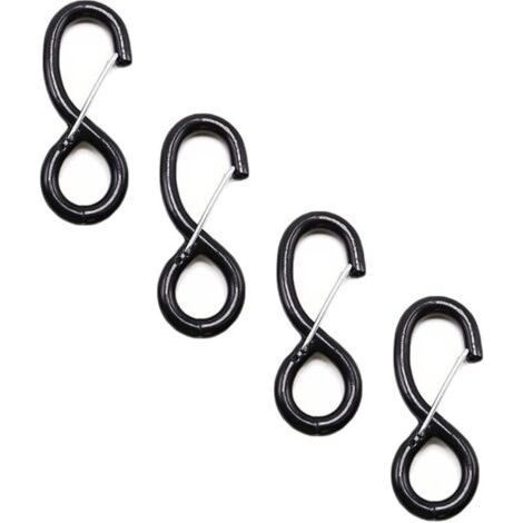 Set of 4 heavy-duty replacement ratchet hooks for ratchet tie-down straps and ratchet straps, S-hook with lock, 38 mm x 1500 kg (1/4)
