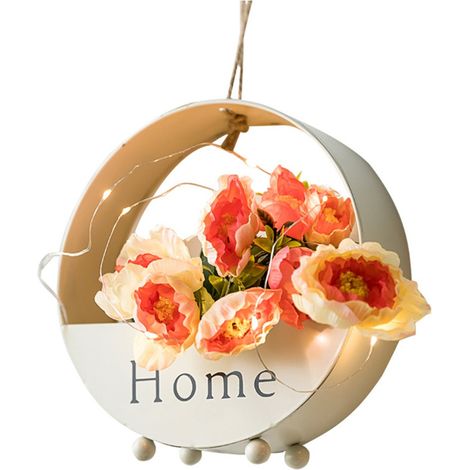 Pot de fleurs suspendu rond en fer, jardinière murale pour étagère, décoration intérieure