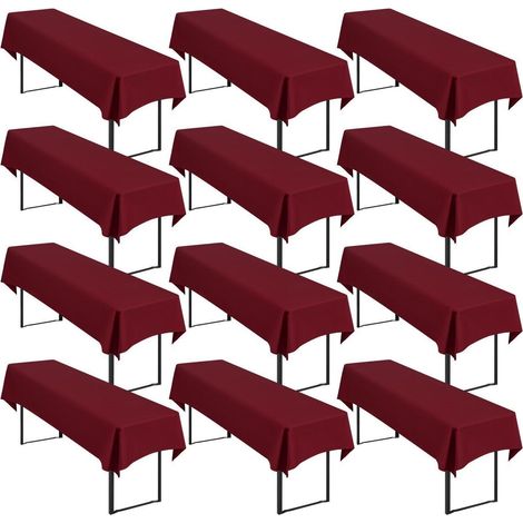 Lot de 12 nappes de table de bière 250x100cm Bourgogne, facile d'entretien & lavable