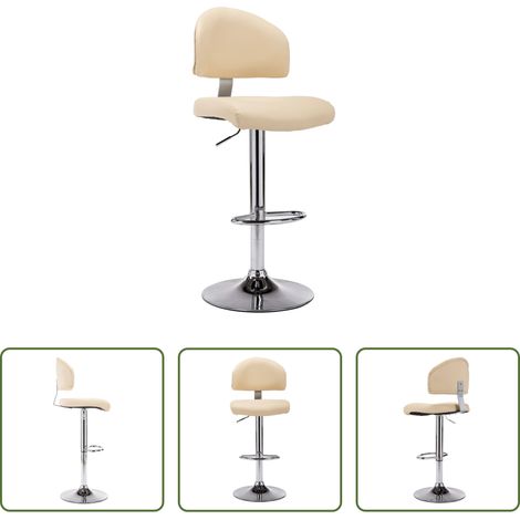Confort d'assise - Tabouret de bar Crème Similicuir (1/5)
