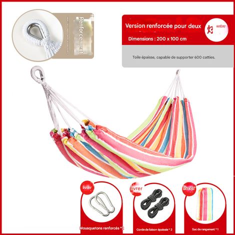 Hamac de camping en toile pour l'extérieur - Pliable et portable - Disponible en plusieurs tailles et couleurs