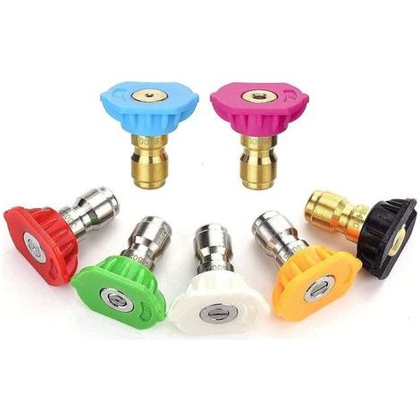 Embouts de buse de pulvérisation de nettoyeur haute pression à plusieurs degrés, kit de buse à connexion rapide du deuxième étage (1/4)