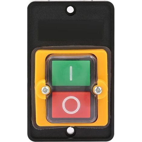 Commutateur à Bouton Poussoir, AC220V / 380V 10A Bouton Poussoir Étanche Interrupteur Sécurité Interrupteur à Bouton-Poussoir ON/OFF pour Machines Textiles d'Équipement Mécanique (1/4)