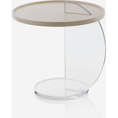 Runder Beistelltisch aus MDF und Acryl Sail fürs Wohnzimmer