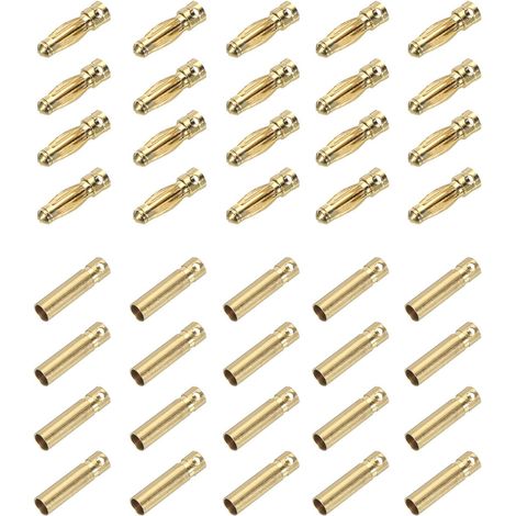 20 Paires Banane Fiches Connecteur 3mm Mâle Femelle Banane Prise pour Haut-Parleur Fil RC Batterie ESC Moteur (1/5)