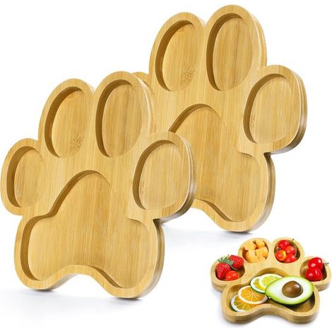 Set di 2 ciotole in legno intagliato a mano – Doppio scomparto, ciotole decorative e versatili per cucina, tavola e conservazione. (1/5)