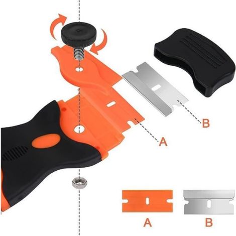 Spatule - Vitrocéramique - Long manche - 40 lames remplaables - Nettoyage sans rayures (1/4)