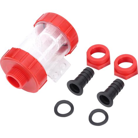 Filtre de pompe à eau, filtre transparent de filtre en ligne agricole de pompe à eau d'écoulement élevé pour la pompe à eau de jardinage(G3 / 4in) (1/5)