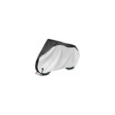 1 x Telo copribicicletta nero e argento, in tessuto Oxford 300D PU, impermeabile, con protezione UV, antipolvere e antiscivolo. - Crezuo
