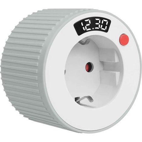 Temporizador digital - Interruptor de cuenta regresiva - Ahorro de energía - Ajustable de 15 minutos a 24 horas - Enchufe europeo - Blanco