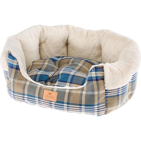 Ferplast ETOILE Couchette en tissu et fourrure écologique pour chiens et chats. Tailles variées.. Variante 6 - Mesures: 72 x 62 x h 22 cm - Bleu