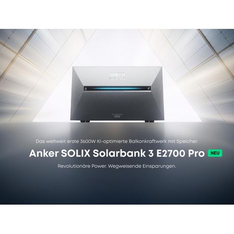 Anker Solix Solarbank 3 E2700 Pro - Almacenamiento Balcón 2680Wh, 4 MPPT, Carga 1200W