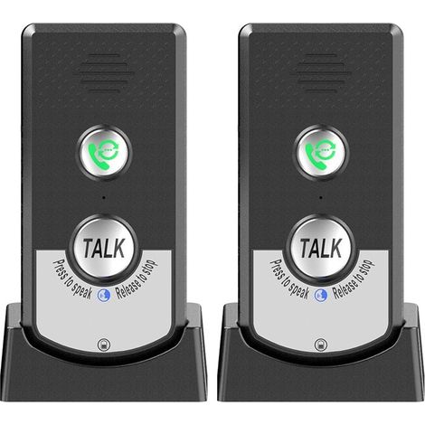 Lot de 2 interphones sans fil – Communication bidirectionnelle – Portée jusqu'à 1000m – Pour personnes âgées – Installation facile (1/5)