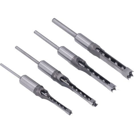 Square Drill Bit Set for Woodworking, Wear-Resistant HSS 1/4in 5/16in 3/8in 1/2in Milling Bit, Ideal Mortising Machine Attachment, Double Acting for the (1/5)