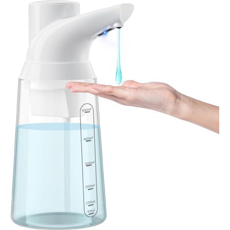 Distributeur de savon automatique à 4 niveaux réglables, distributeur de savon liquide électrique, étanche IPX6, fonctionnant sur piles, pour salle de bain et cuisine. (1/5)