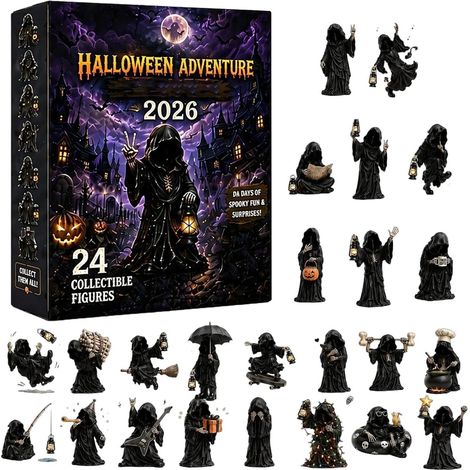 Ce calendrier de l'Avent de 24 jours (26×18×3 cm), avec ses décorations gothiques 3D et ses figurines de fantômes (1/5)