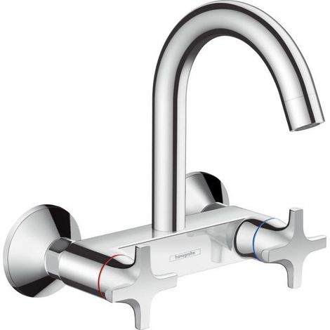 hansgrohe Logis M32 Küchenmischer, 2-Griff-Armatur, Wandmontage, (1/2)