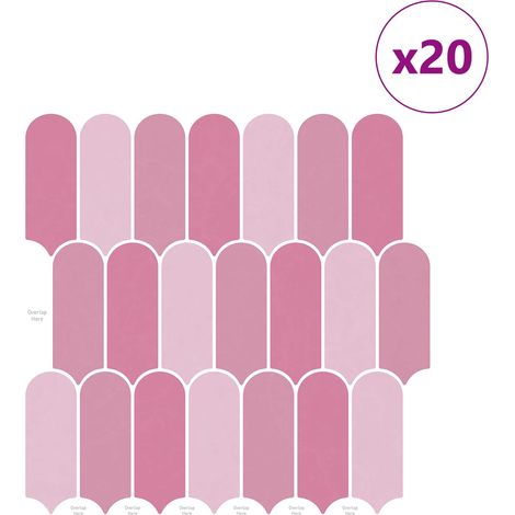 vidaXL Loseta de pluma 20 uds. Rosa 30 x 30 cm Poliuretano y PET (1/2)