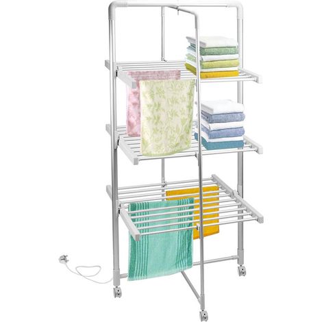 Stendibiancheria a Torre Elettrico 300W Stendino Asciugabiancheria Pieghevole (1/5)