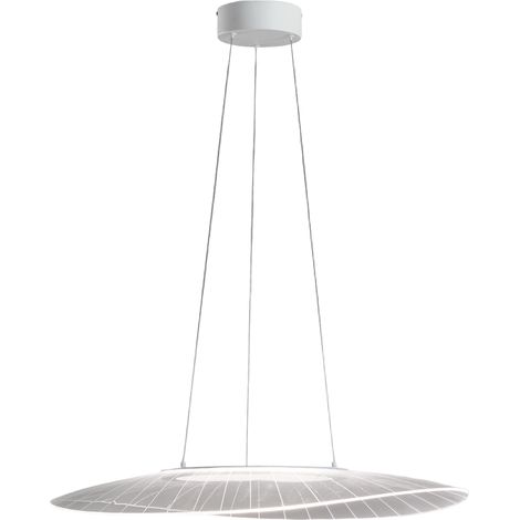 Suspension Vela En Métal Et Méthacrylate Blanc, Led 40 W 3000 K, Dimmable Avec Coupure De Phase, Idéale Pour L'Éclairage Intérieur (1/3)