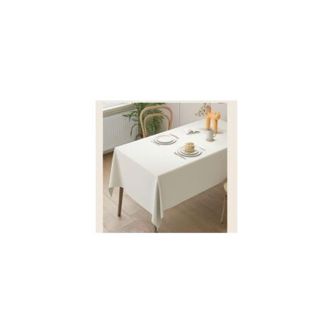 Tischdecke aus Kunstleder – ideal für Partys, Camping, Picknicks, Küchen und Restaurants – 1 Stück, beige, 90 x 140 cm – Crezuo (1/4)